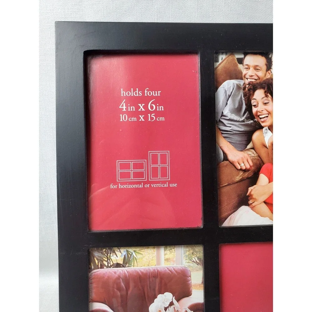 Set of‎ 2 ● Black 4x6 Collage Photo Frames Wall or Table Display (New Old Stock)